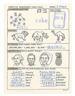Trump's Cognitive Test Mockery Wall Art