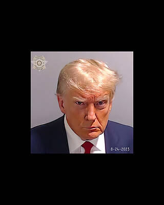 Donald Trump Wall Art featuring the digital art Trump Fulton County Mugshot by Flippin Sweet Gear