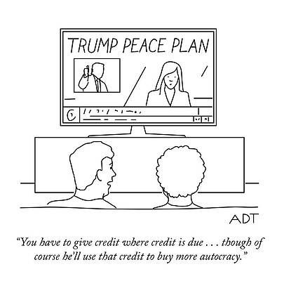 Trump Peace Plan Cartoon Drawing