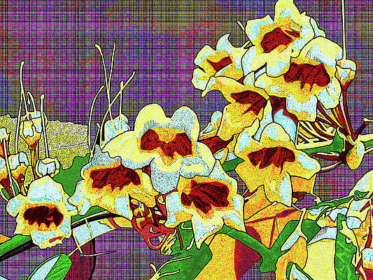 Spring Wall Art featuring the digital art Trumpet Flowers At Ocmulgee by Rod Whyte