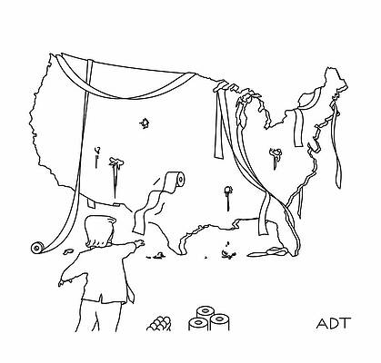 Outline Drawing - Trump's Mischief Night by Adam Douglas Thompson