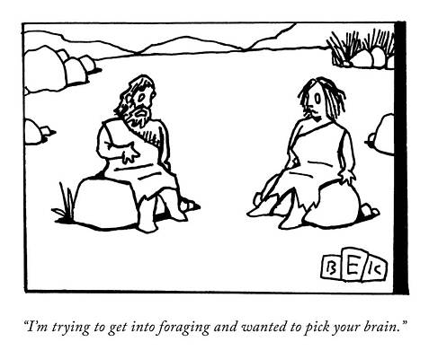 Brain Drawing - Trying To Get Into Foraging by Bruce Eric Kaplan