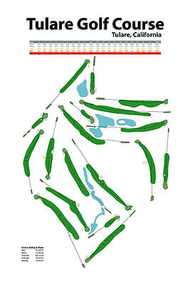 Golf Wall Art featuring the digital art Tulare Golf Course by Flop Shot Studio