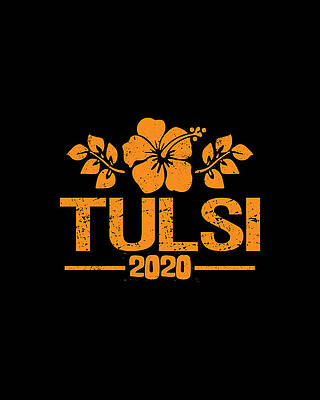 Blue Wall Art featuring the digital art Tulsi Gabbard 2020 Aloha by Flippin Sweet Gear