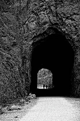 Textured Photograph - Tunnel Of Love -- Historic Railroad Trail In Boulder City, Nevada by Darin Volpe