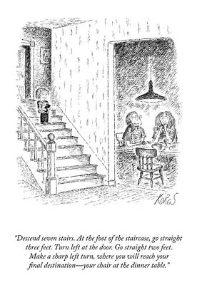 6 Wall Art featuring the drawing Turn Left At The Door by Edward Koren