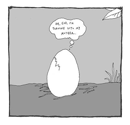 Humorous Egg Contemplation Wall Art