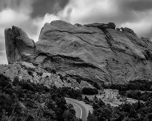 Wall Art featuring the photograph Turtle Rock BW Colorado Springs by Flees Photos