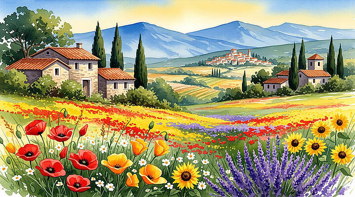 Tuscany Countryside Scene Wall Art