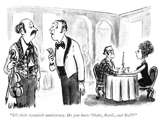 Anniversary Wall Art featuring the drawing Twentieth Anniversary by Warren Miller