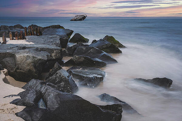 Rocky Shoreline at Sunset Photograph