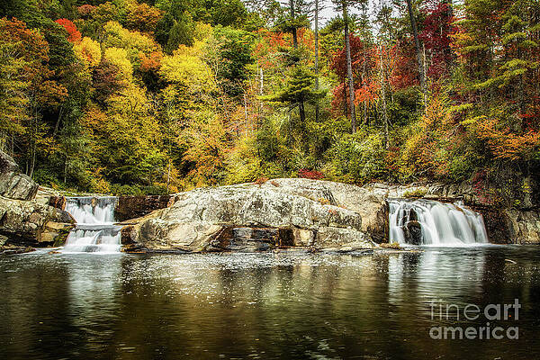 Autumn Waterfall in the Woods Wall Art