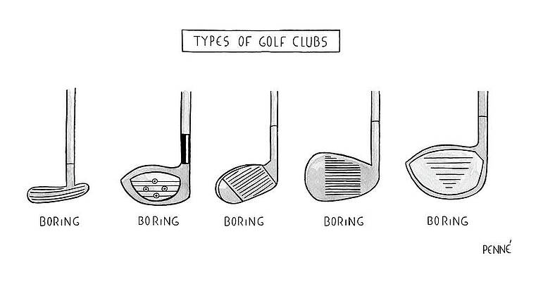 Humor Drawing - Types Of Golf Clubs by Jorge Penne
