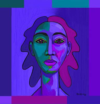 Vibrant Abstract Face Portrait Wall Art