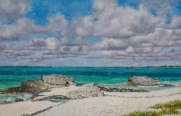 Wall Art featuring the painting Under The Cloudy Sky - Paradise Island, Bahamas by Ritchie Eyma