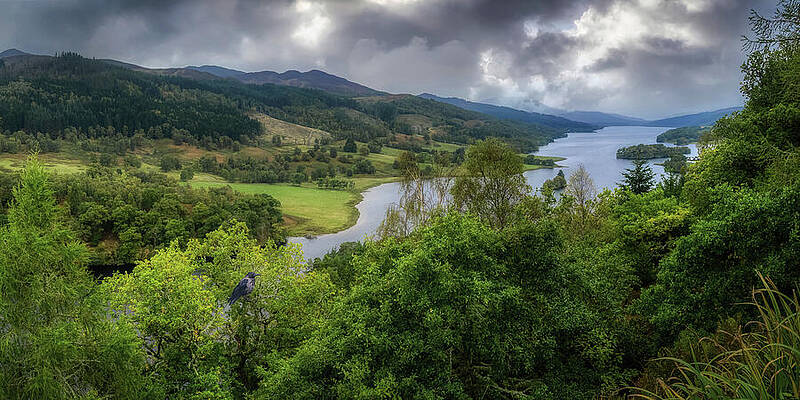 Scenic View of Loch and Hills Wall Art