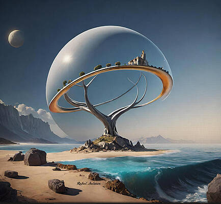 Wall Art featuring the digital art Under The Dome Of Eden by Rafael Salazar