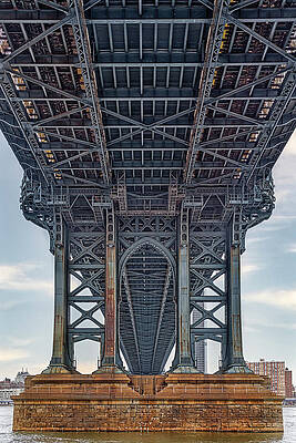 Architecture Wall Art featuring the photograph Under The Manhattan Bridge by Susan Candelario