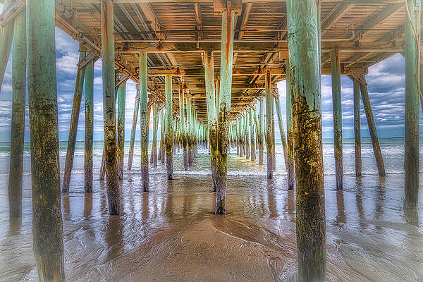 Wall Art featuring the photograph Under The OOB Pier by Penny Polakoff