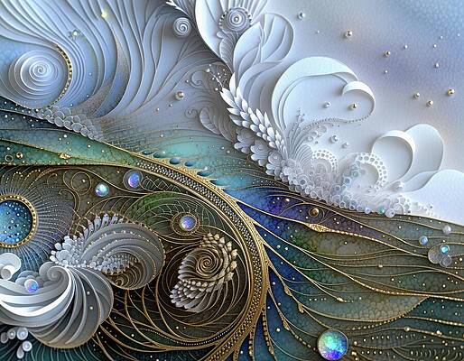 Gold Wall Art featuring the digital art Under The Surface by Eris And AI