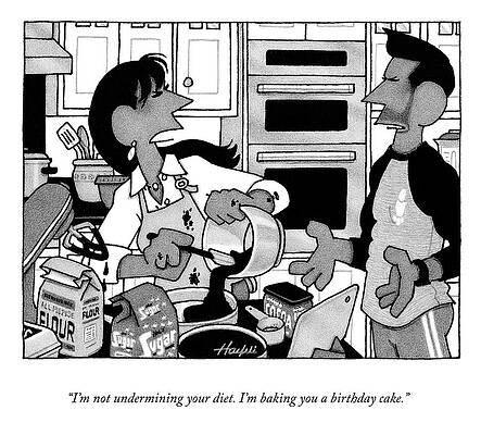 Baking Drawing - Undermining Your Diet by William Haefeli
