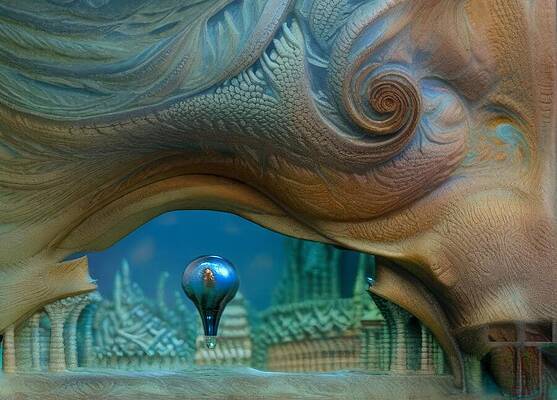 Organic Wall Art featuring the digital art Undersea Archaeology by Eris And AI