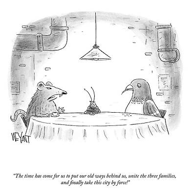 Family Wall Art featuring the drawing Unite The Three Families by Christopher Weyant