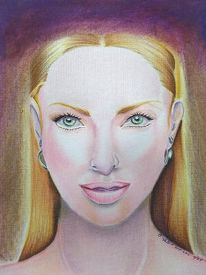 Wall Art featuring the drawing Untitled Women With Golden Blonde Hair by Donald 'C-Note' Hooker