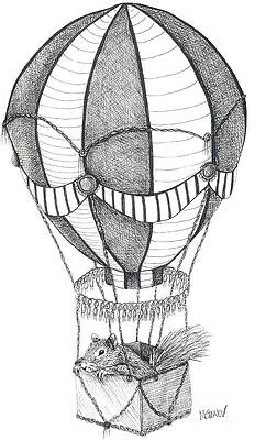 Wall Art featuring the drawing Up And Away by Marie Stone-van Vuuren
