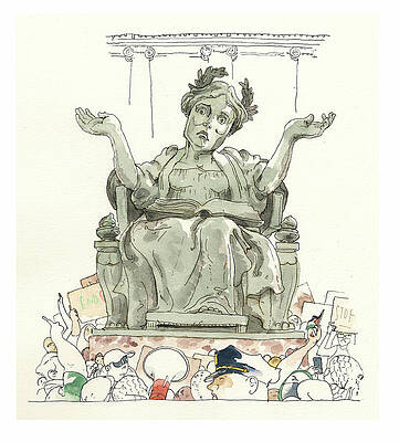 War Painting - Up In Arms At Columbia University by Barry Blitt