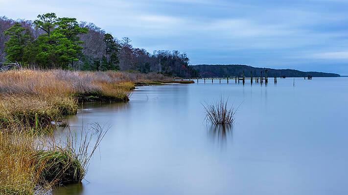 Water Photograph - Upriver From York River by David Fountain
