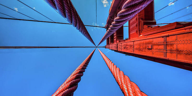 City Wall Art featuring the photograph Upward View Golden Gate Bridge California by Tommy Farnsworth