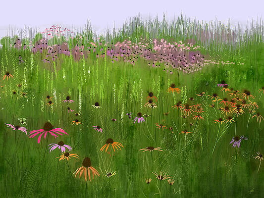 Wall Art featuring the digital art Urban Meadow by Gina Harrison
