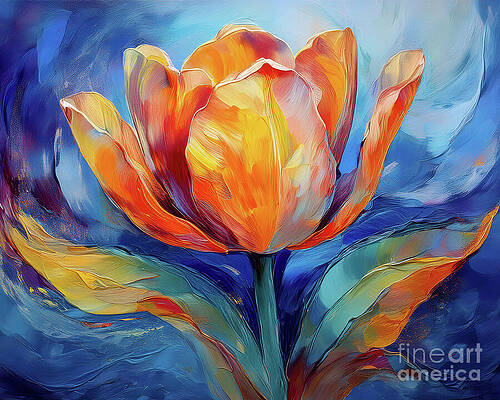 Abstract Wall Art featuring the ai art Urban Tulip by Macro Abundance