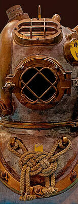 Wall Art featuring the photograph US Navy Mark V Diving Helmet by KJ Swan