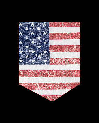 U Digital Art - US Pocket Flag Patriotic by Flippin Sweet Gear