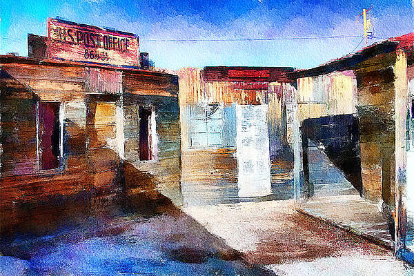 Wall Art featuring the digital art US Post Office In Ghost Town Arizona by Tatiana Travelways