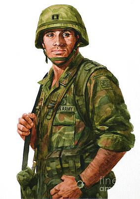 America Painting - U.S. Soldier by Tom McNeely