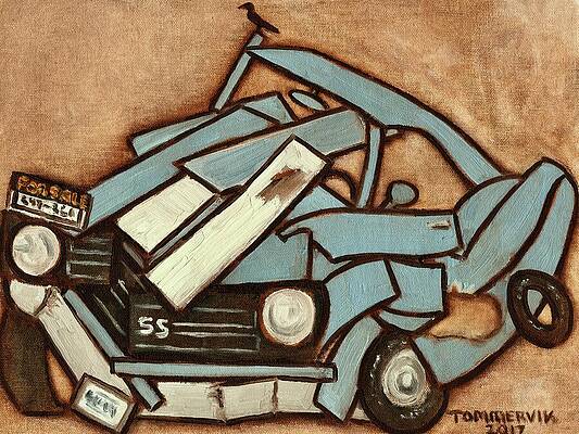 Geometric Wall Art featuring the painting Used Muscle Car For Sale by Tommervik