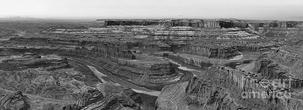 Utah Photograph - Utah Canyons Sunrise Panorama Black And White by Adam Jewell
