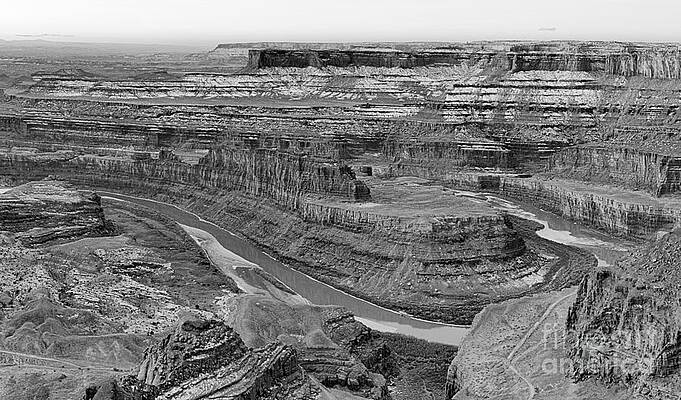 Utah Photograph - Utah Canyons Sunrise Panorama Crop Black And White by Adam Jewell