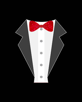 Day Digital Art - Valentines Day Heart Bow Tie Tuxedo Costume by Flippin Sweet Gear