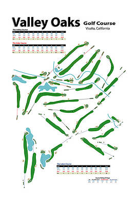 Golf Wall Art featuring the digital art Valley Oaks Golf Course by Flop Shot Studio