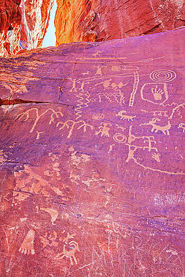 Wall Art featuring the photograph Valley Of Fire Petrogliphs, Nevada by Tatiana Travelways