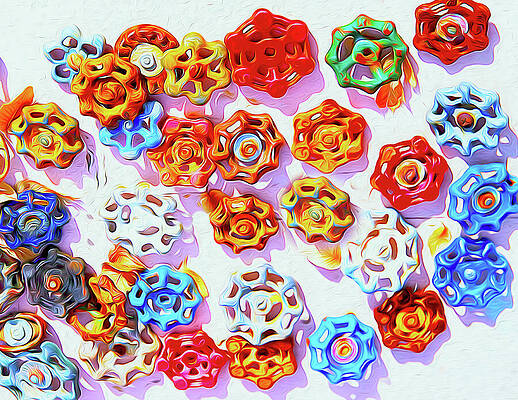 Wall Art featuring the photograph Classical Gas Museum Valve Handles by Joe Schofield