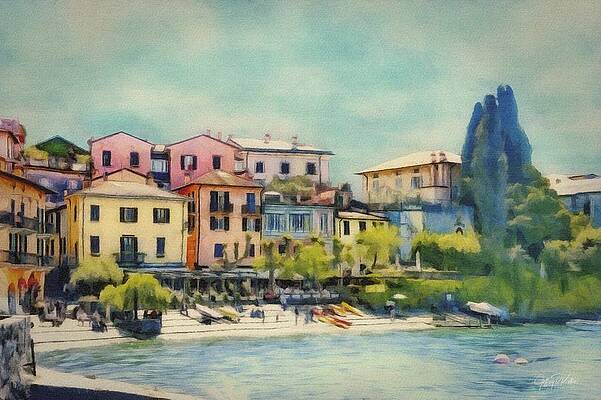 Wall Art featuring the painting Varenna On Lake Como by Jeffrey Kolker