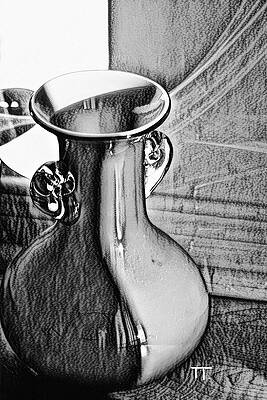 Wall Art featuring the photograph Vase In Sunlight - Black And White by Tatiana Travelways