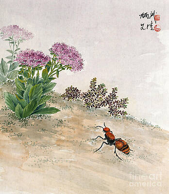 Garden Painting - Velvet Ant by Yan Bingwu and Yang Wenqing