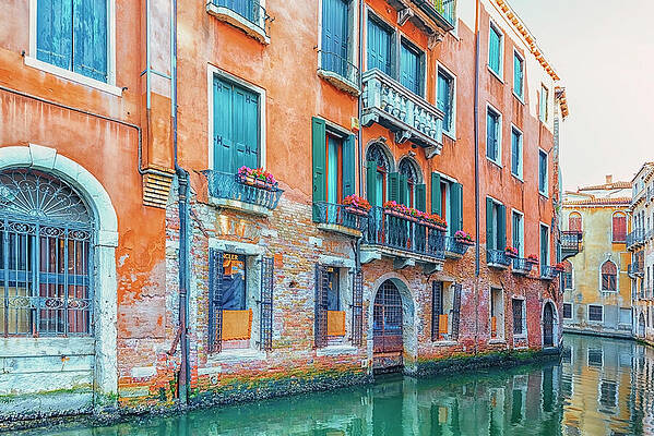 Venetian Buildings by the Canal Photograph