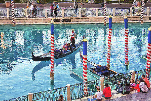Transportation Wall Art featuring the mixed media Venetian Las Vegas - Canal Grande - Painting by Tatiana Travelways